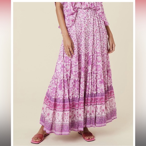 Spell and The Gypsy Collective Mossy Button Through Maxi Skirt Lilac NWT! - Picture 2 of 6